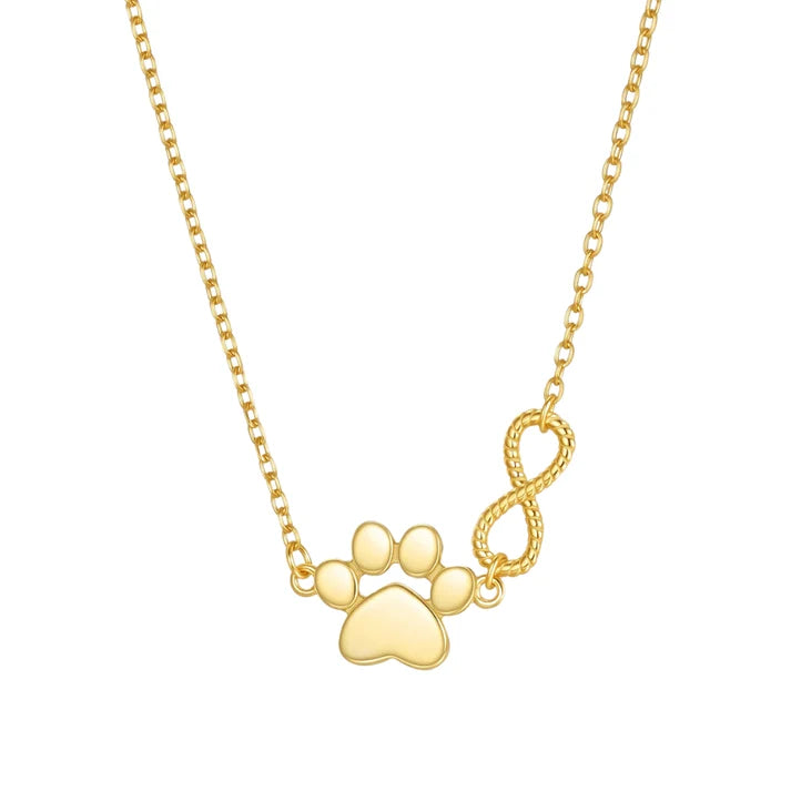 Tiny Infinity Paw Necklace