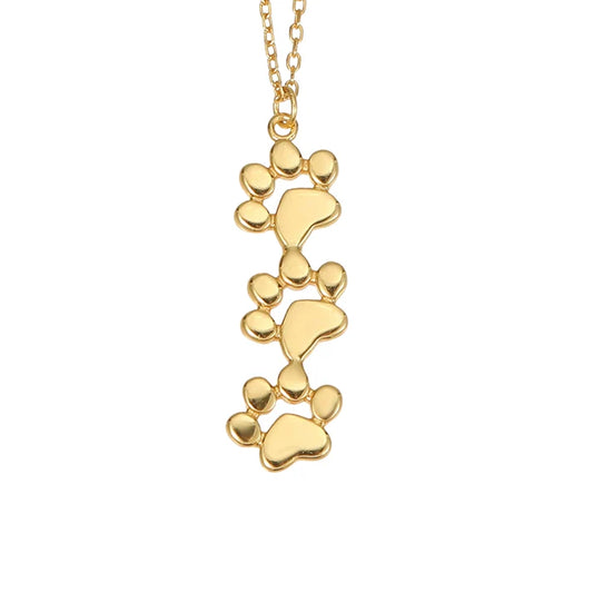 Triple Stacked Paw Necklace